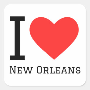 Ik hou van New Orleans Vierkante Sticker