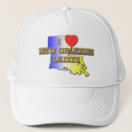 Ik hou van New Orlelans Dames Trucker Pet (Voorkant)