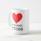 Ik hou van new school tattoos koffiemok (Voorkant links)