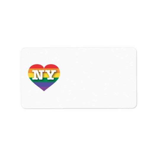 Ik hou van New York Gay Pride Rainbow Heart Etiket (Voorkant)