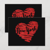Ik hou van New York Hart NY Save The Date (Voorkant / Achterkant)
