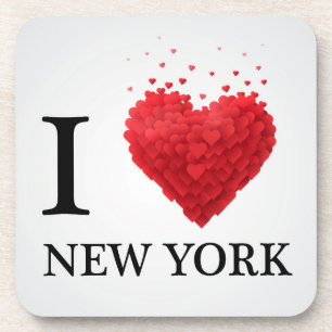 Ik hou van New York Hearts Bier Onderzetter