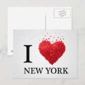 Ik hou van New York Hearts Briefkaart (Voorkant / Achterkant)