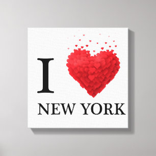 Ik hou van New York Hearts Canvas Afdruk