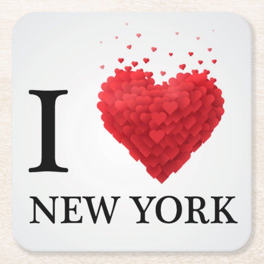Ik hou van New York Hearts Kartonnen Onderzetters (Voorkant)