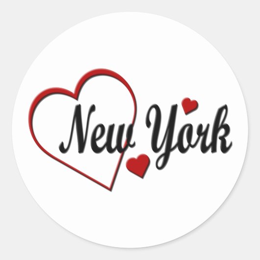 Ik hou van New York Hearts Ronde Sticker (Voorkant)