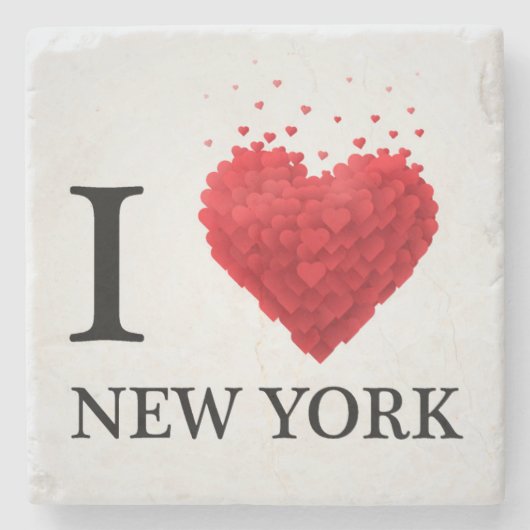 Ik hou van New York Hearts Stenen Onderzetter (Voorkant)