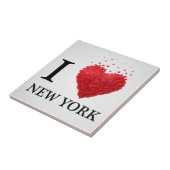 Ik hou van New York Hearts Tegeltje (Zijkant)