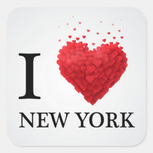 Ik hou van New York Hearts Vierkante Sticker