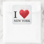 Ik hou van New York Hearts Vierkante Sticker (Tas)