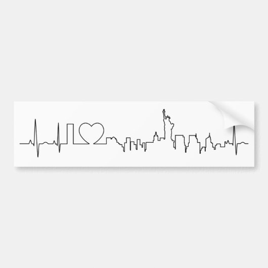 Ik hou van New York in een uitzonderlijke stijl Bumpersticker (Voorkant)