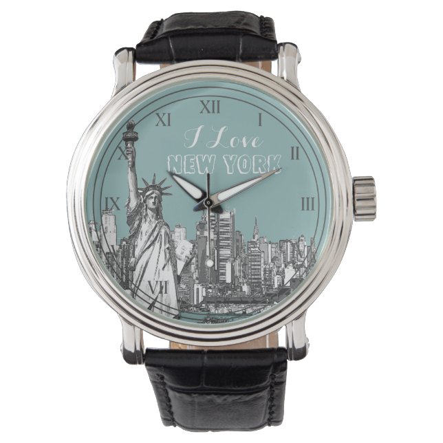 Ik hou van New York Modern Travel Horloge (Voorkant)