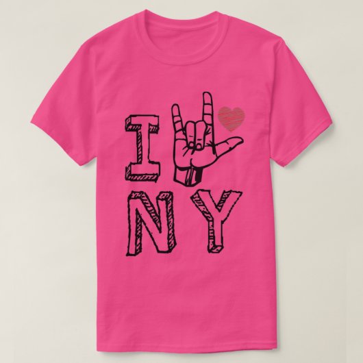 Ik hou van New York NY ASL New York liefhebbers T-shirt (Design voorkant)