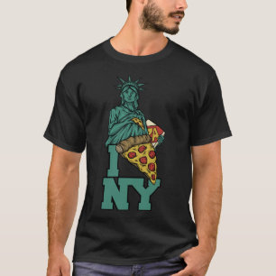 Ik hou van New York Pizza beeld van de vrijheid va T-shirt