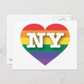 Ik hou van New York Rainbow Heart Briefkaart (Voorkant / Achterkant)