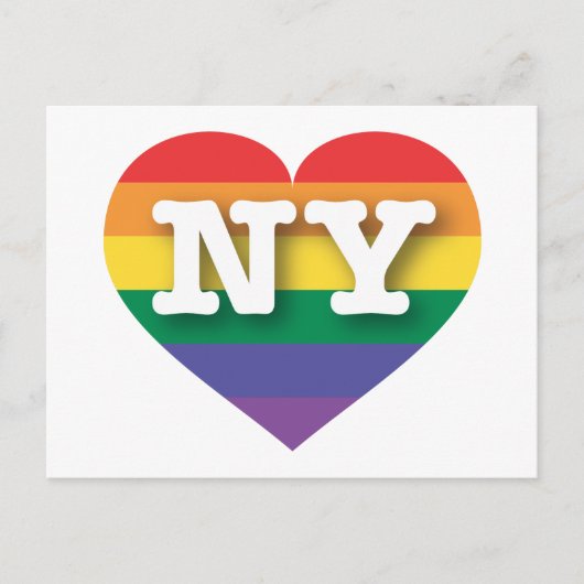 Ik hou van New York Rainbow Heart Briefkaart (Voorkant)