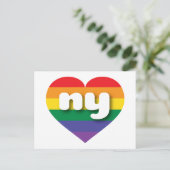 Ik hou van New York Rainbow Heart Briefkaart (Staand voorkant)