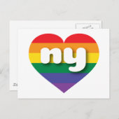 Ik hou van New York Rainbow Heart Briefkaart (Voorkant / Achterkant)