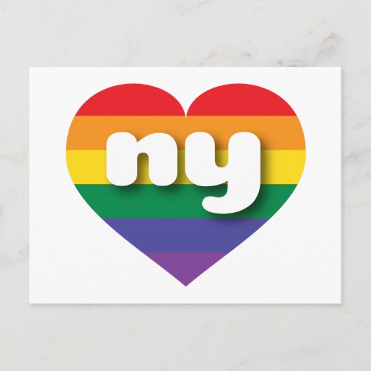 Ik hou van New York Rainbow Heart Briefkaart (Voorkant)