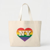 Ik hou van New York Rainbow Heart Grote Tote Bag (Voorkant)