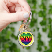 Ik hou van New York Rainbow Heart Keychain (Hand)