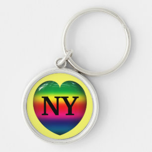 Ik hou van New York Rainbow Heart Keychain