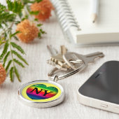 Ik hou van New York Rainbow Heart Keychain (Zijkant)