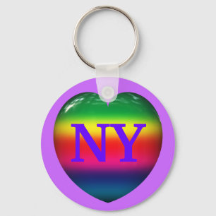 Ik hou van New York Rainbow Heart Keychain