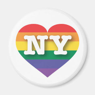 Ik hou van New York Rainbow Heart Magneet
