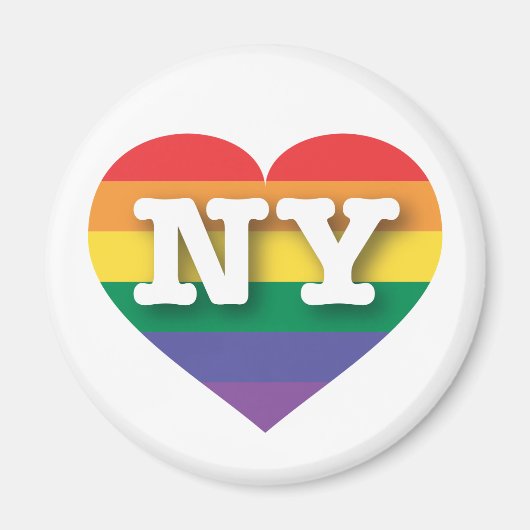 Ik hou van New York Rainbow Heart Magneet (Voorkant)