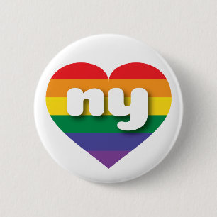 Ik hou van New York Rainbow Heart Ronde Button 5,7 Cm