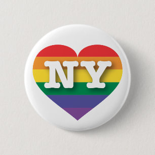 Ik hou van New York Rainbow Heart Ronde Button 5,7 Cm