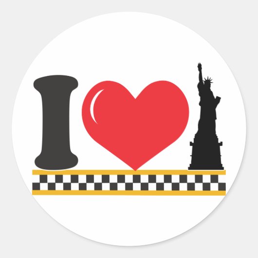 Ik hou van New York Ronde Sticker (Voorkant)