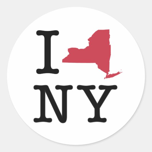 Ik hou van New York Ronde Sticker (Voorkant)