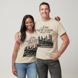 Ik hou van New York 's Nachttijd Silhouet T-shirt