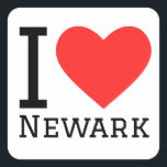 Ik hou van Newark Vierkante Sticker<br><div class="desc">Ik hou van Newark,  voor New Jersey liefhebbers</div>