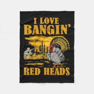 Ik hou van Ngin' Red Heads Funny Turkey Hunting Fleece Deken