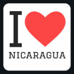 Ik hou van Nicaragua Vierkante Sticker<br><div class="desc">Ik hou van Nicaragua,  voor reisliefhebbers</div>
