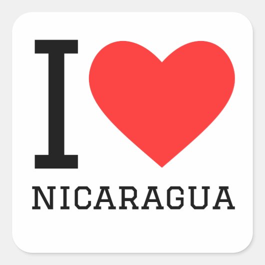Ik hou van Nicaragua Vierkante Sticker (Voorkant)
