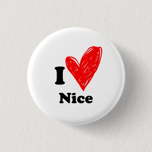 Ik hou van Nice Ronde Button 3,2 Cm (Voorkant)