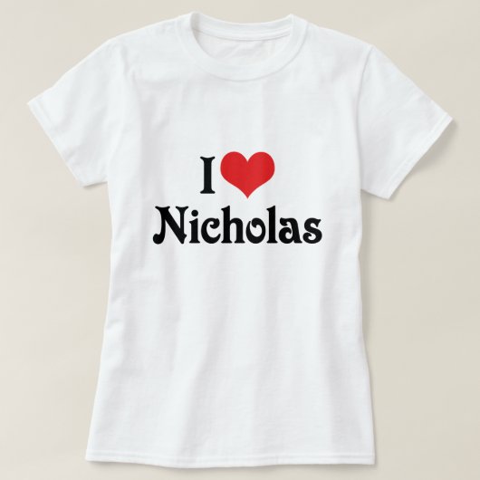 Ik hou van Nicholas T-shirt (Design voorkant)