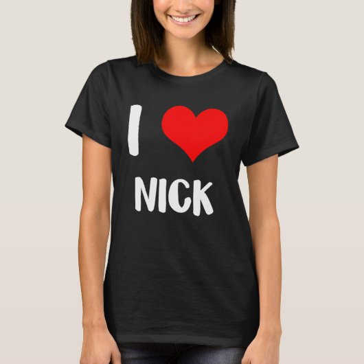 Ik hou van NICK valentijn sorry dames jongens hart T-shirt (Voorkant)