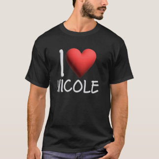 Ik hou van Nicole naam gepersonaliseerde meisje vr T-shirt