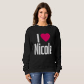 Ik hou van Nicole Pink Heart I Heart Nicole Trui (Voorkant volledig)