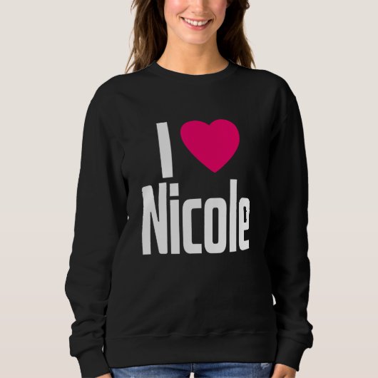 Ik hou van Nicole Pink Heart I Heart Nicole Trui (Voorkant)