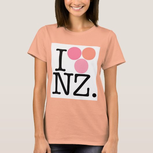 Ik hou van Nieuw-Zeeland - Roze T-shirt (Voorkant)