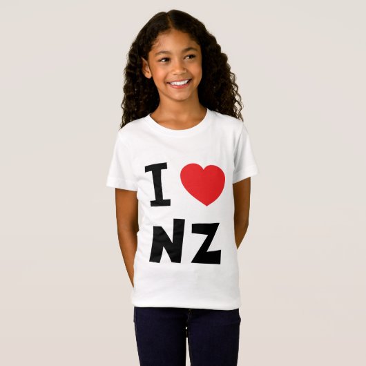 Ik hou van nieuw-zeeland t-shirt (Voorkant volledig)