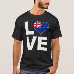 Ik hou van Nieuw-Zeelandse hartvlag Nieuw-Zeeland T-shirt