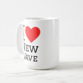Ik hou van nieuwe golf koffiemok (Voorkant links)