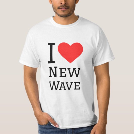 Ik hou van nieuwe golf t-shirt (Voorkant)